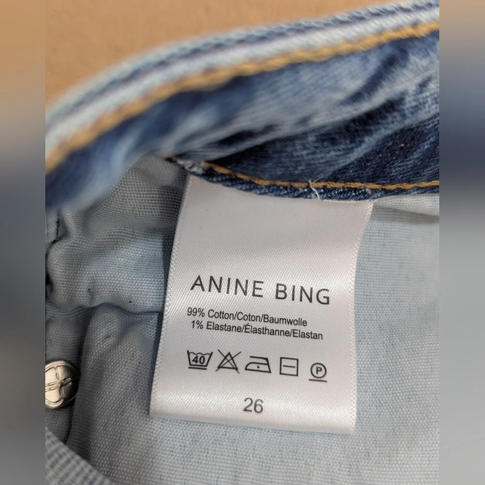 Anine Bing Roxanne Button Fly Split Hem Denim Blue Jeans Size 26 *GUC - Picture 12 of 13